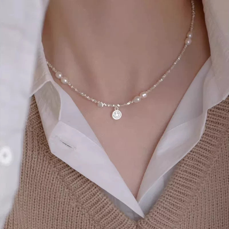 Pearl Heart Pendant Necklace - Silver Pearl Necklace [5P9E24PZ]