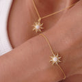 Aariyah Opal Zirconia Pendant Necklace - White Opal Bracelet (Gold) [ZLHYC5VA]