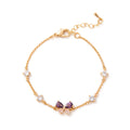 Angelique Dainty Butterfly Zircon Jewelry - Gold Colorful Butterfly Bracelet [YWXXG0GB]