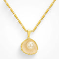 Seaside Shell and Pearl Pendant Necklace - Shell Pearl Necklace [XCULSZYV]