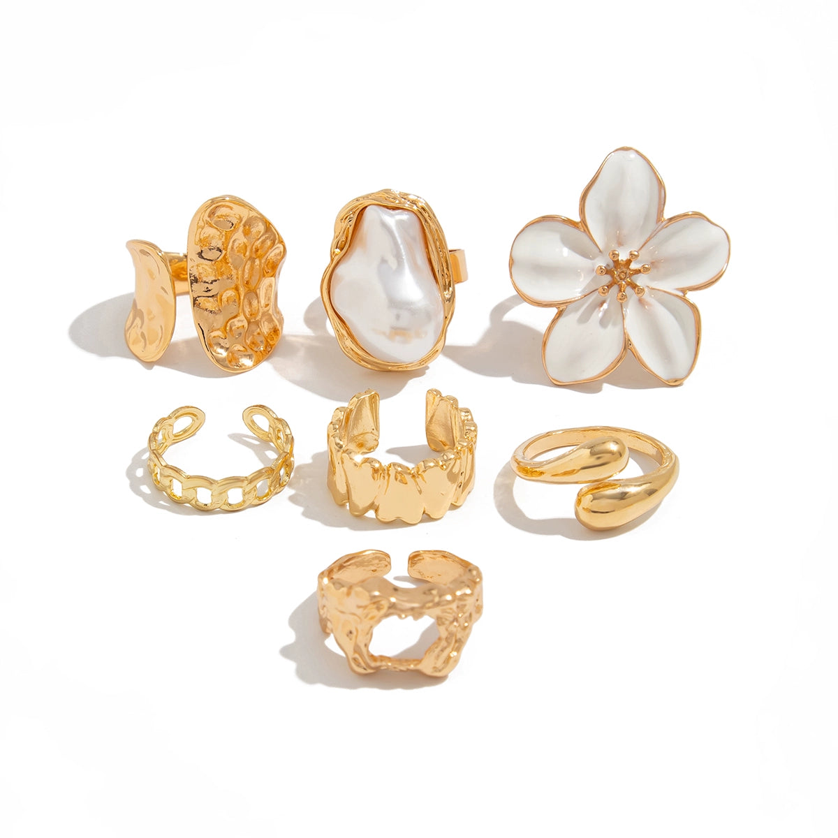 Lenox Floral Stackable Ring Set - White Flower (7-piece)