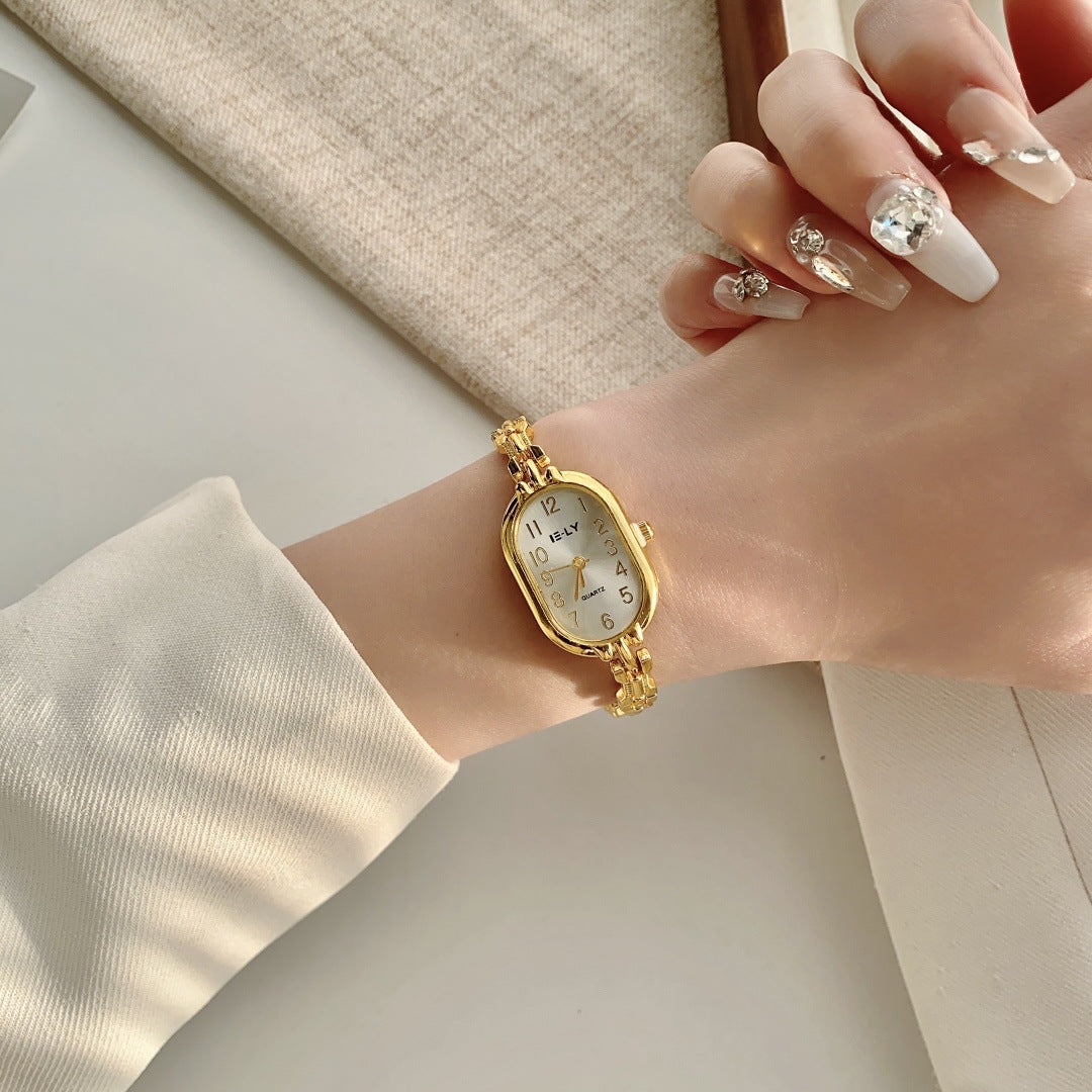 Parnika Gold Rectangle Watch - Gold Style 1 [RB8YMHDO]