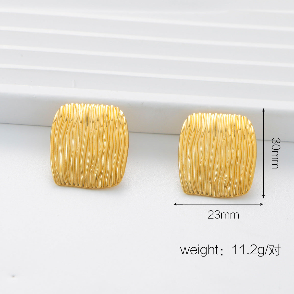 Courtlyn Hammered Irregular Earrings - Gold - Style 5 [NUHWYE4A]