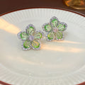 Avni Zircon Flower Earrings - Silver (Silver Post) [ZUEK4OYC]