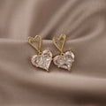Coraline Zircon Heart Necklace - White Earrings [0XAA33NY]