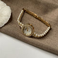 Pearl Bracelet Watch - Gold (Round Double Row Pearls) [KYERNZZW]