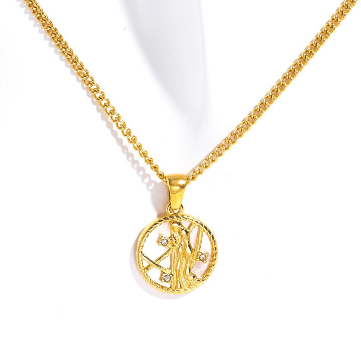 Tamera Zodiac Coin Necklace - Virgo - Gold [7FTSXUJL]