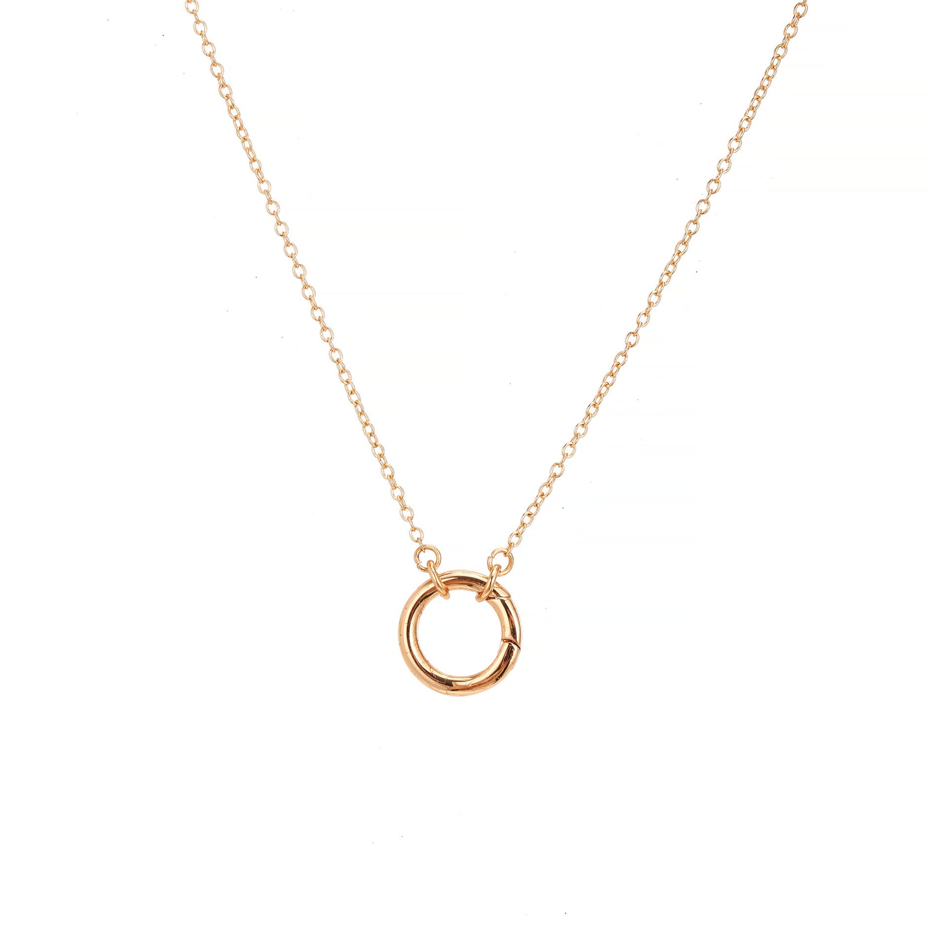 Birthstone Pendant Necklace - Chain + Open Ring [9XKDDK3Q]