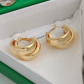 Irregular Twisted Hoop Earrings - Gold [770YATGG]