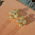 Ornate Floral Drop Earrings - Earrings [MVJEHLDP]