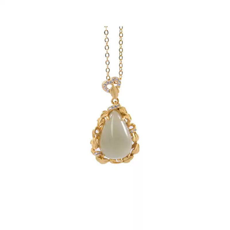 Jade Teardrop Pendant Necklace