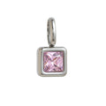 Lotus Birthstone Cube Necklace - October Pendant - Silver [GDPDBTLE]