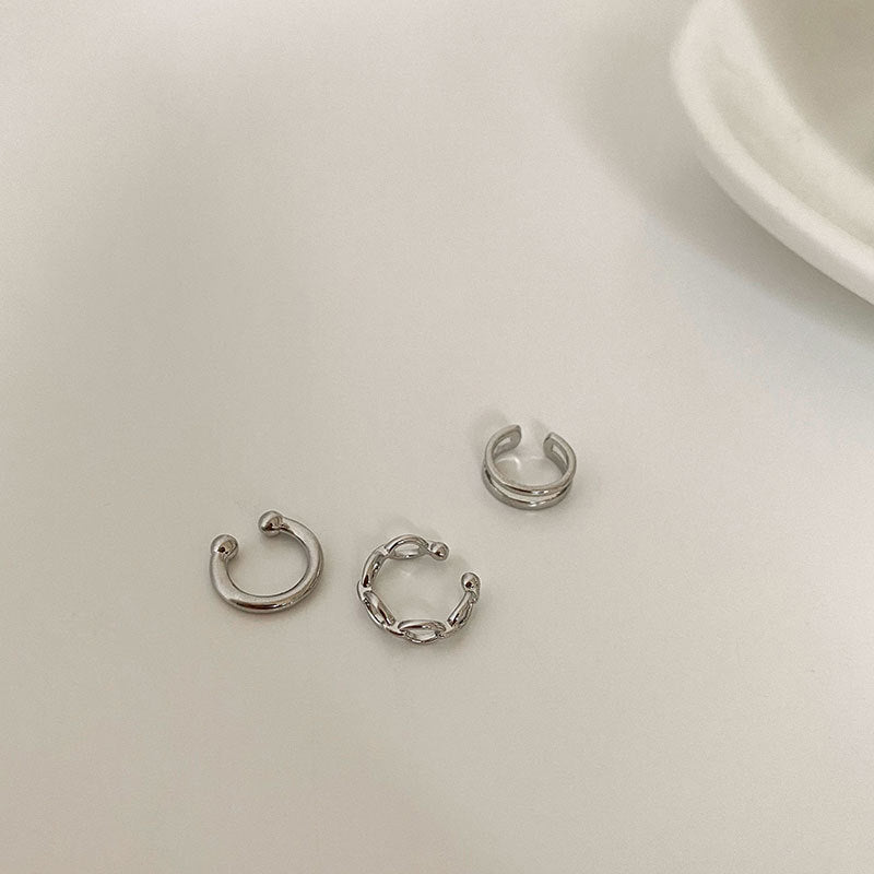 Arabelle Geometric Ear Cuff Set - Silver [WJ95BY83]