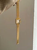 Vintage Square Bracelet Watch - Gold Band White Face (Arsenal Band) [N7NO3WB3]