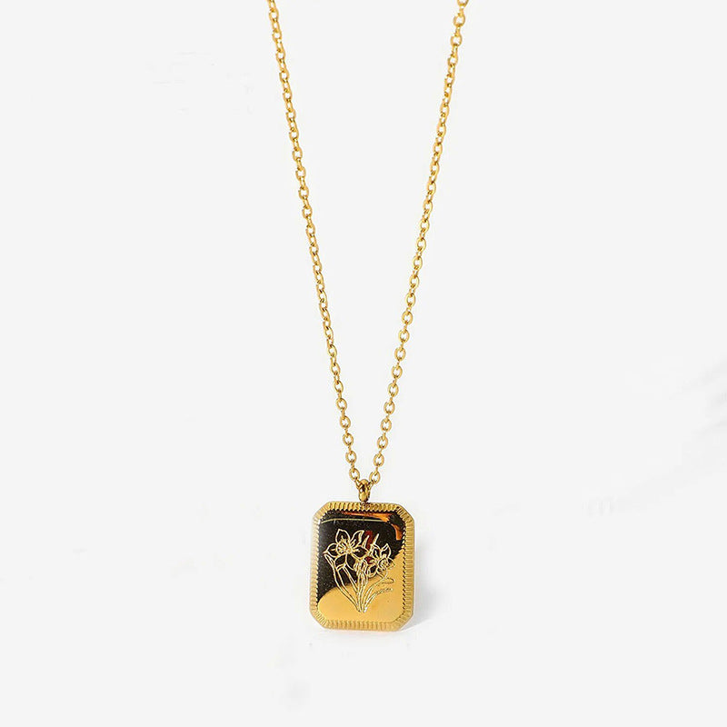 Briel Birth Flower Pendant Necklace - December Flower [PR681CE4]