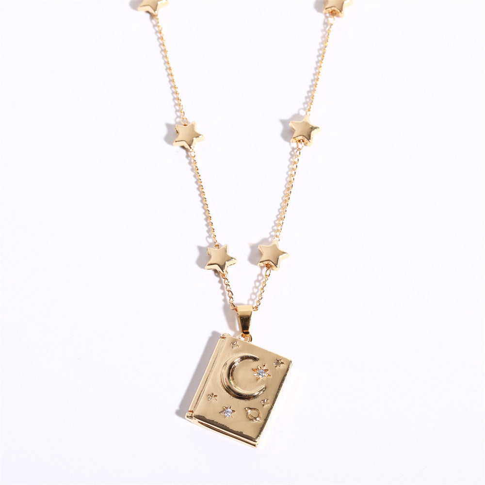 Moon Pendant Necklace - Moon Pendant Necklace [AUG5B2YT]