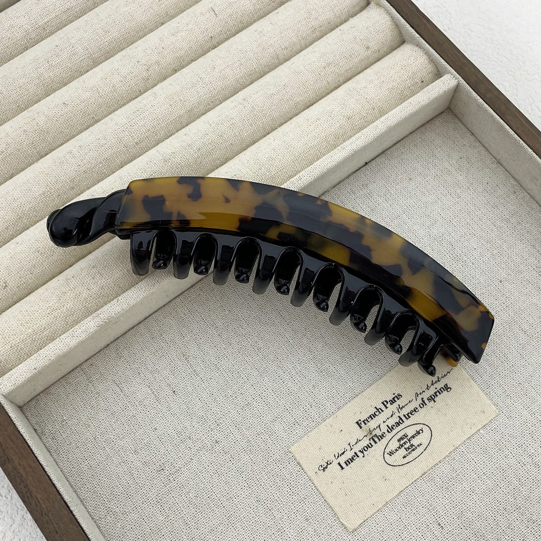 Eleonore Acetate Banana Clip - Dark Tortoise [3EY9KDXL]