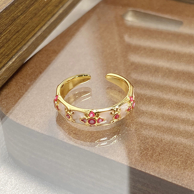 Janell Colorful Enamel Open Ring - Style 2 [HLK3WSBK]
