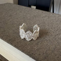 Jermani Delicate Lace Flower Ring - Silver Lace Ring [8GRHRHYQ]