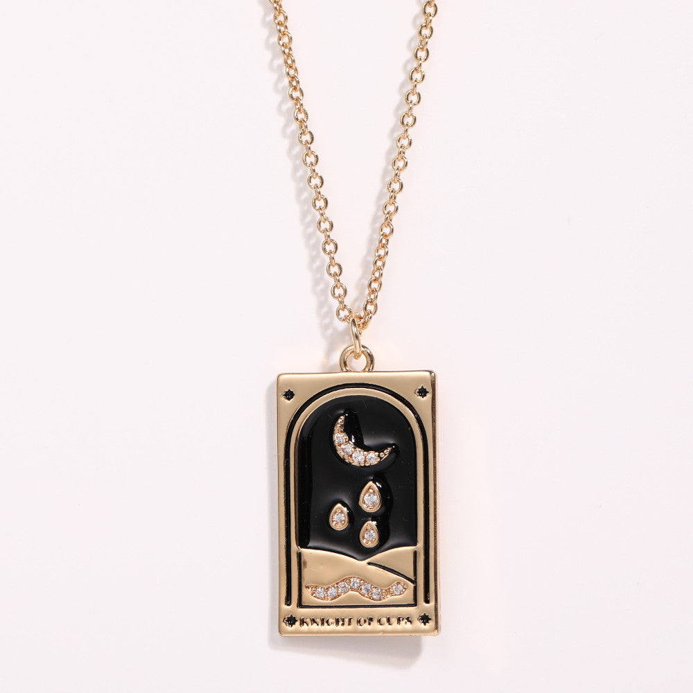 Erynn Gold-Plated Tarot Necklace - Knight of Cups [NNP7ZQIX]