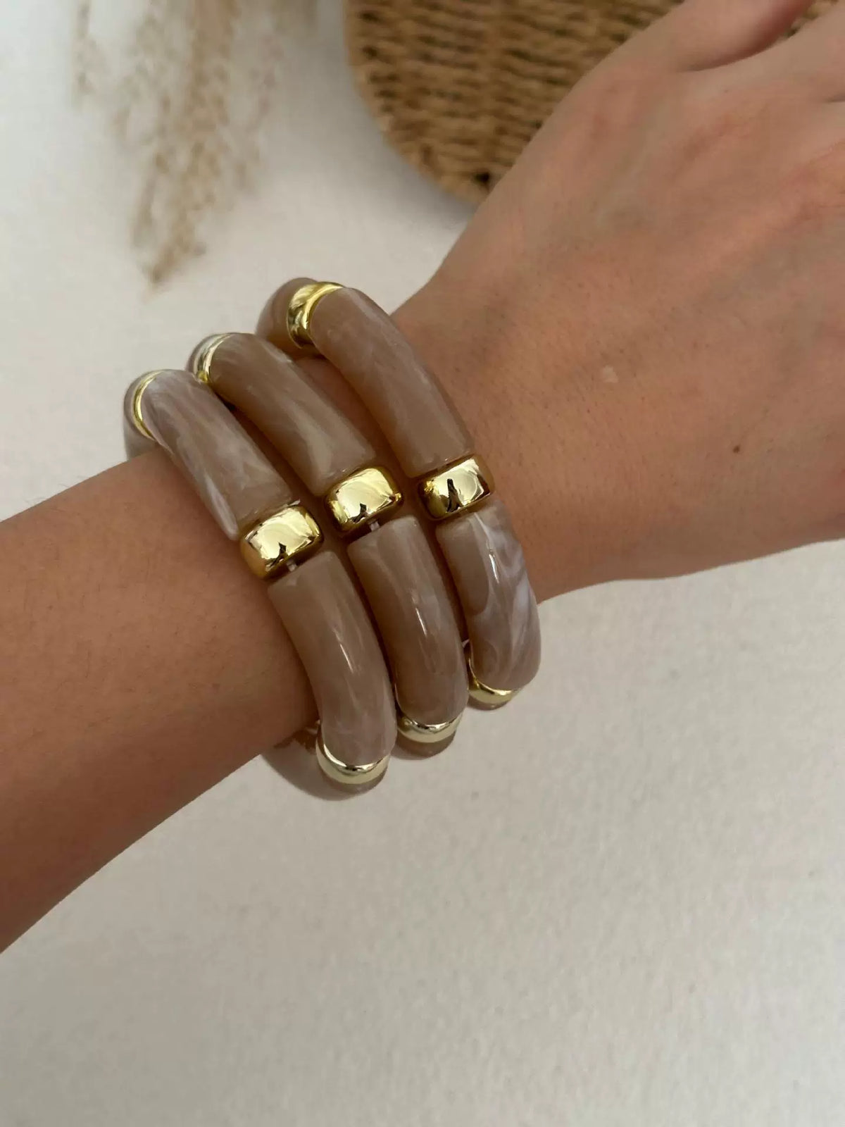 Multi-Layered Bamboo Bracelet Set - Light Brown [R30PHPER]