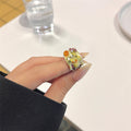 Janya Butterfly Enamel Stacked Ring - D [V5KR458V]
