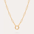 Adjustable Paperclip Chain Necklace - Paperclip Open Ring [P3ST36R9]