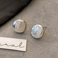 Gold Bean Stud Earrings - Silver [X23IZLOR]