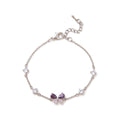 Angelique Dainty Butterfly Zircon Jewelry - Silver Colorful Butterfly Bracelet [C0OAPJ4Y]