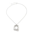 Missy Jewelry - Morgan Irregular Square Pendant Necklace - Silver Color