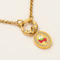 Dainty Pearl Strawberry Pendant Necklace - Gold U-Clasp Strawberry Necklace [62F2H3RU]