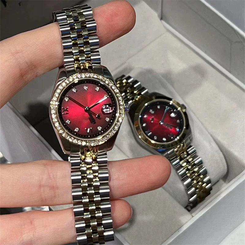 Classic Roman Numeral Bracelet Watch - Wine Red [VKEY6G5L]