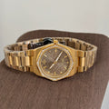 Embossed Dial Bracelet Watch - Gold Band Coffee Dial [X6OIBCTF]
