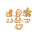 Lenox Floral Stackable Ring Set - Gold Flower (7-piece)