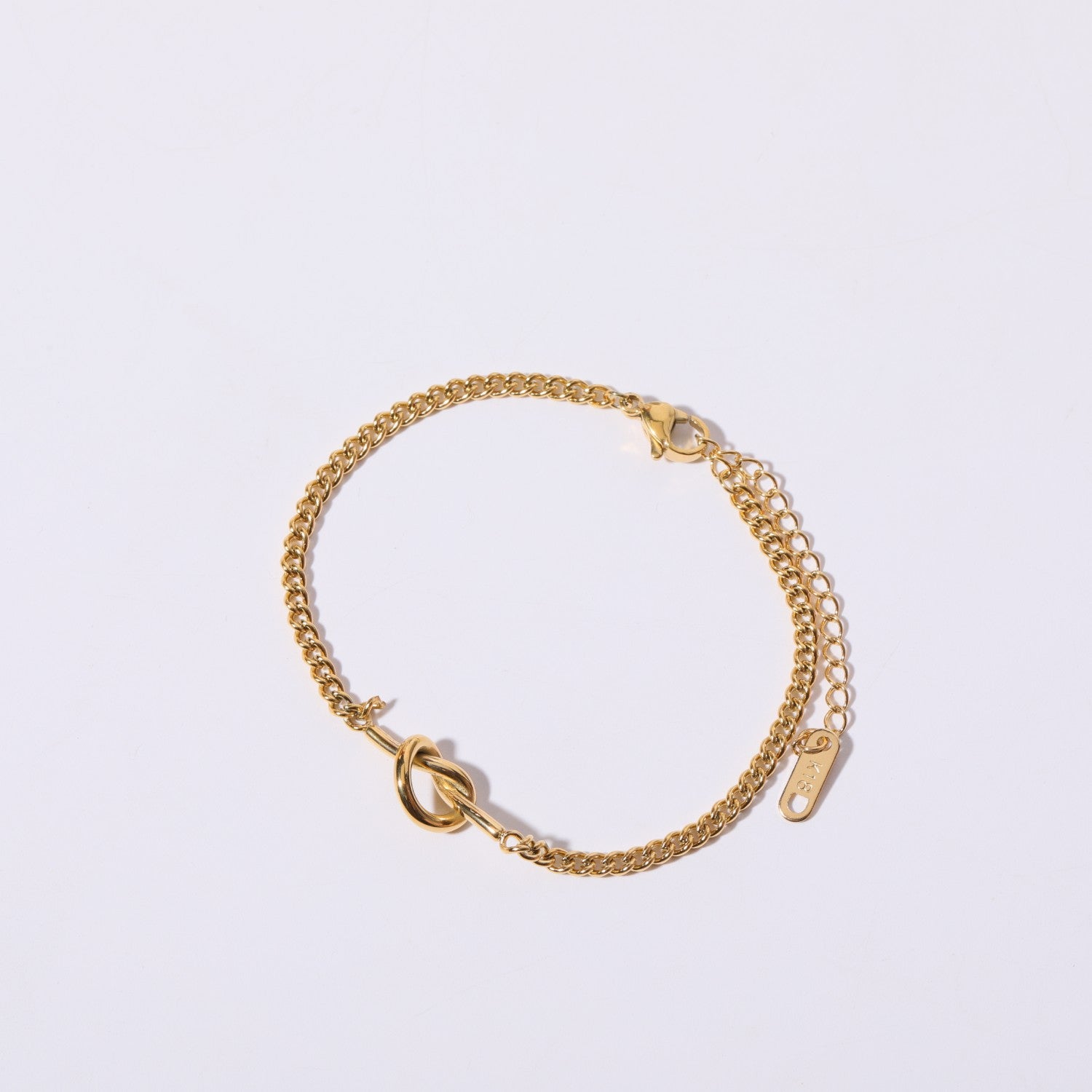 Initial Knot Chain Necklace - Bracelet (17+5cm) [5396AFBT]