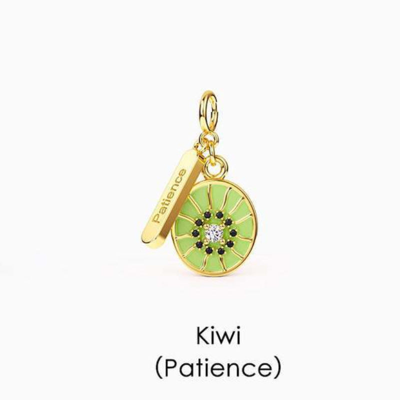 Tropical Fruit Pendant Necklace - Kiwi [IDF1PSVP]