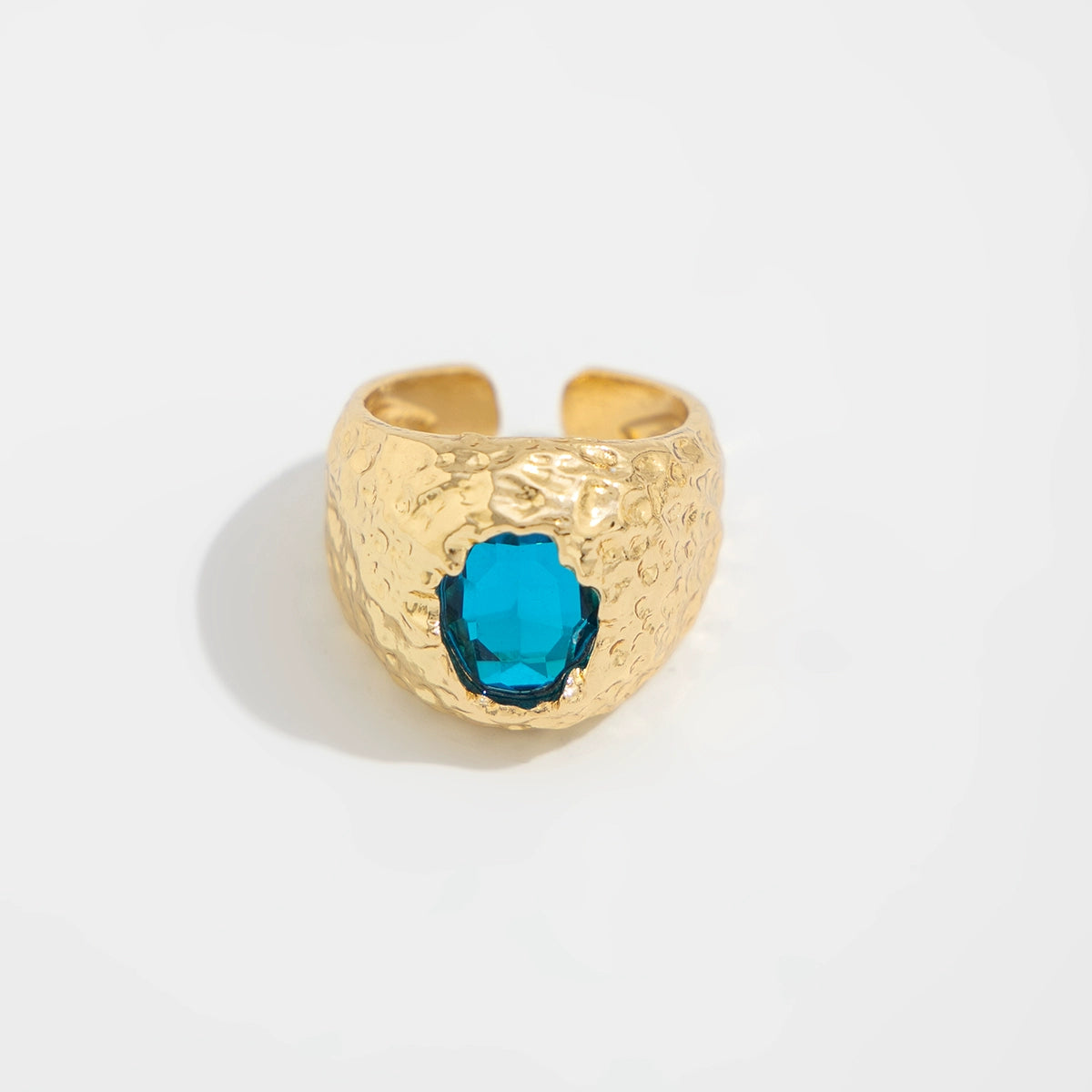 Kaleena Gemstone Open Ring - Blue