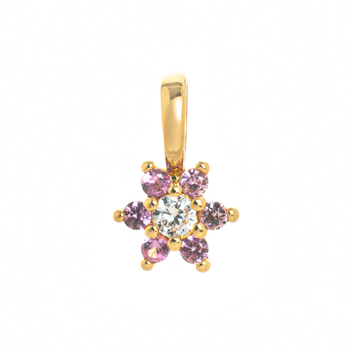 Gisselle Dainty Birthstone Necklace - Small Flower July Pendant [5U2OOUQ0]