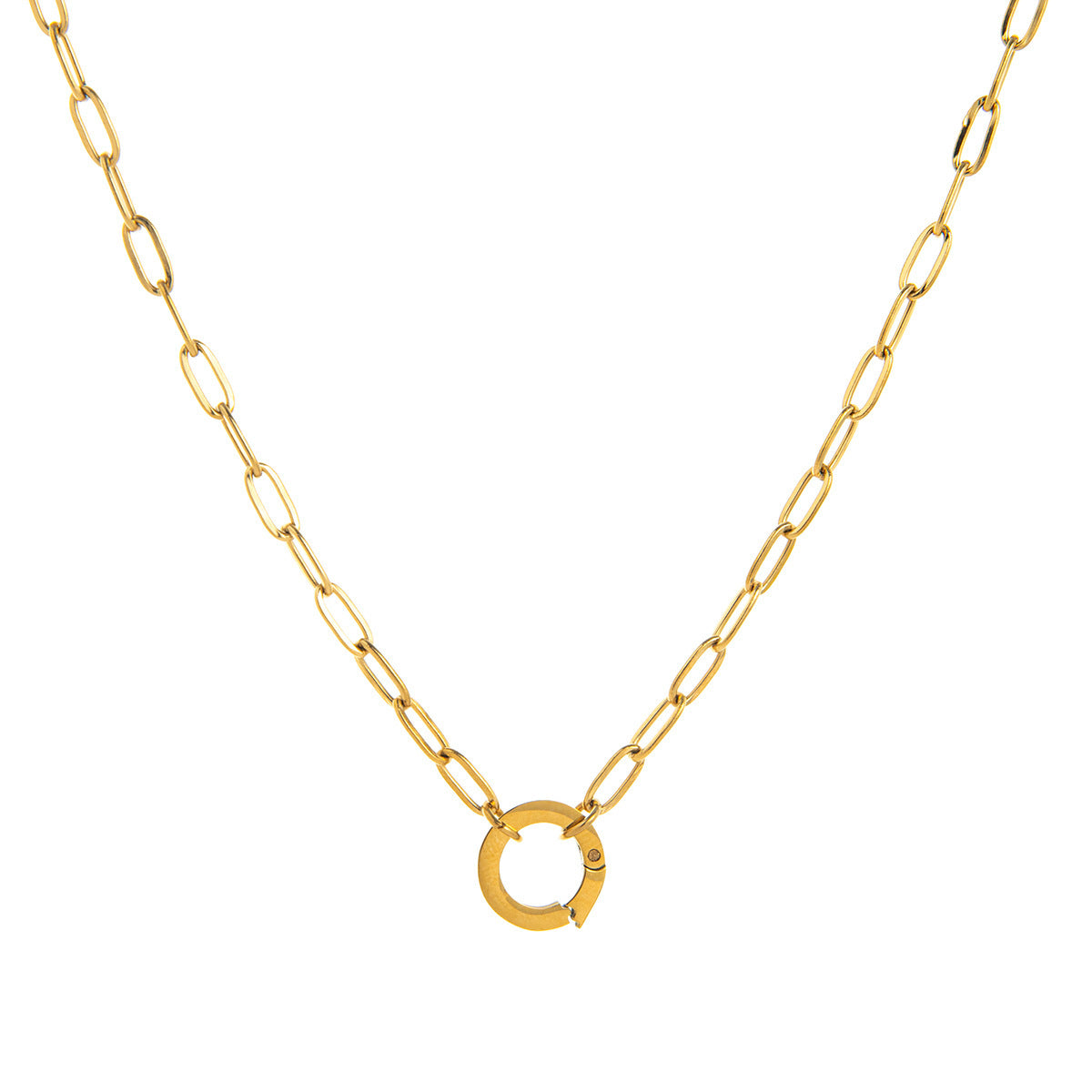 Lotus Birthstone Cube Necklace - Paperclip Chain (Premium) [I6CE0M0D]