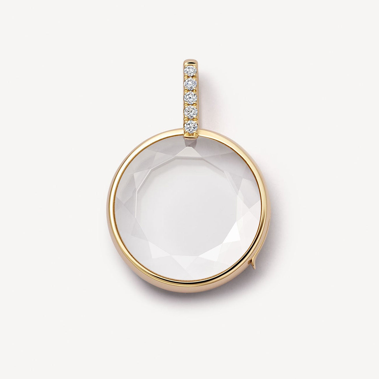 Floating Charm Locket Necklace - Round Transparent Locket Necklace (O-Chain) [YE2TPPJT]