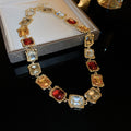 Bayleigh Diamond Square Choker - Colorful Crystal Square Necklace [JWAQ6XXQ]