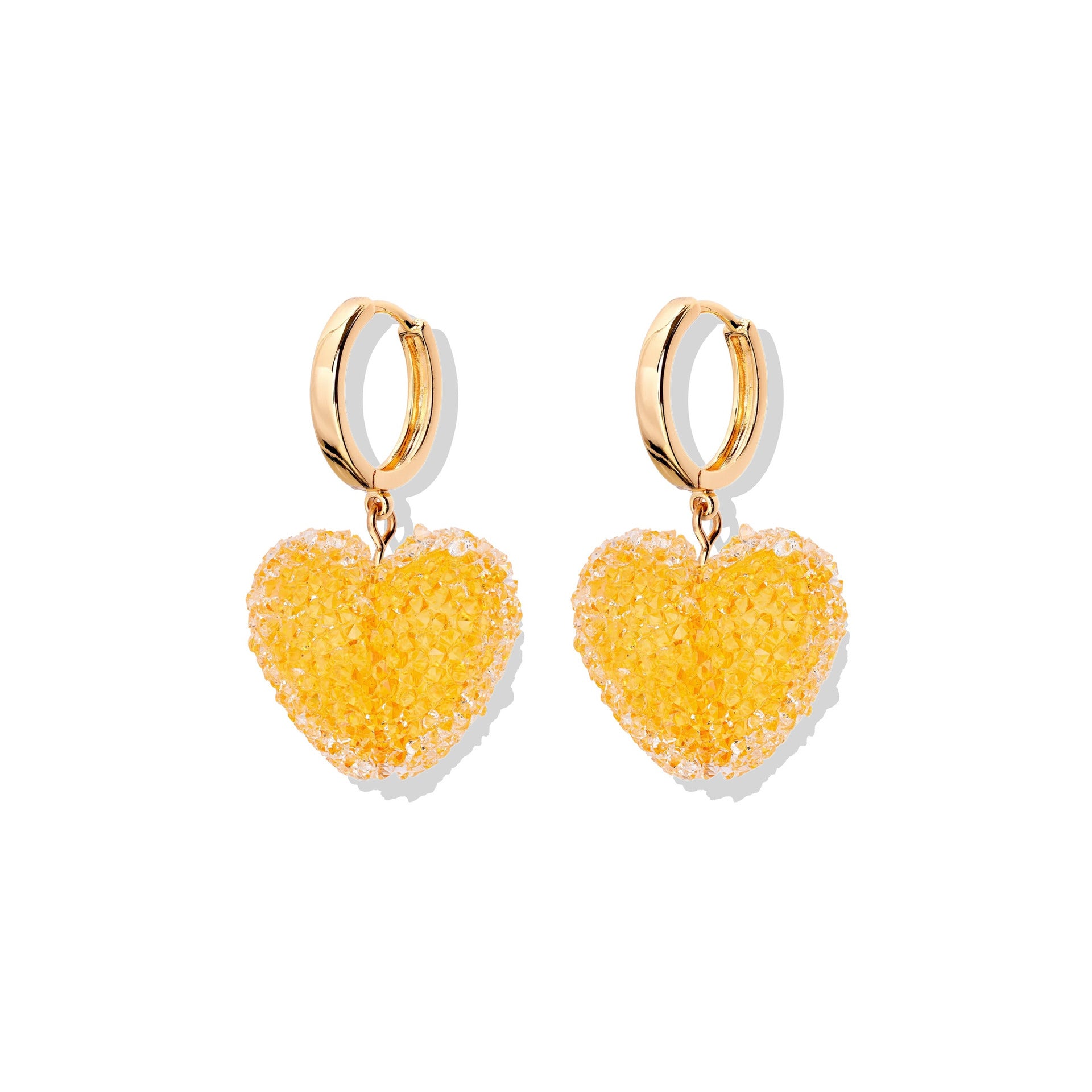 Damiya Jelly Heart Necklace - Yellow Earrings [SI1CDWPX]
