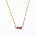 Bree Dainty Birthstone Necklace - February [GY2M4OE5]