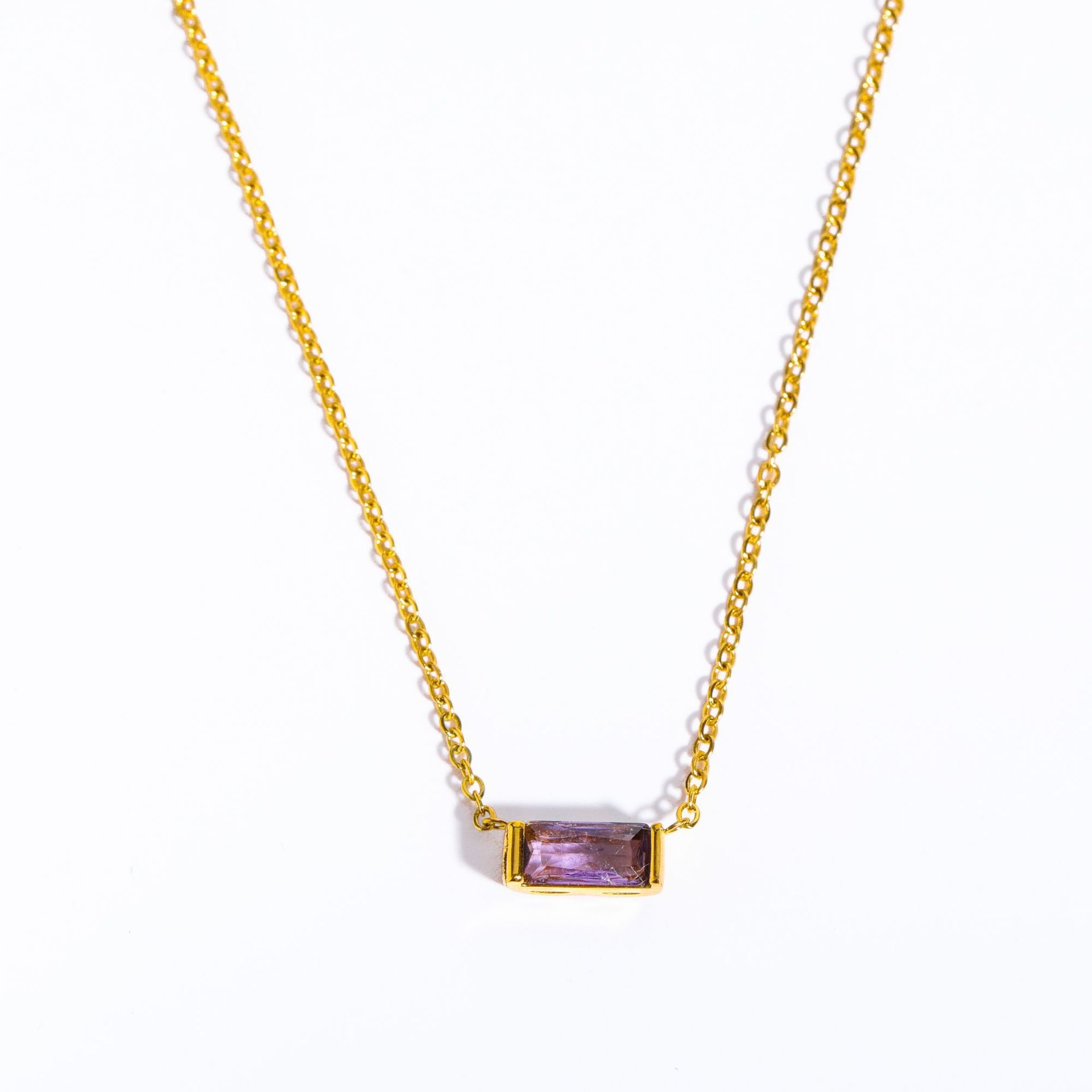 Bree Dainty Birthstone Necklace - February [GY2M4OE5]