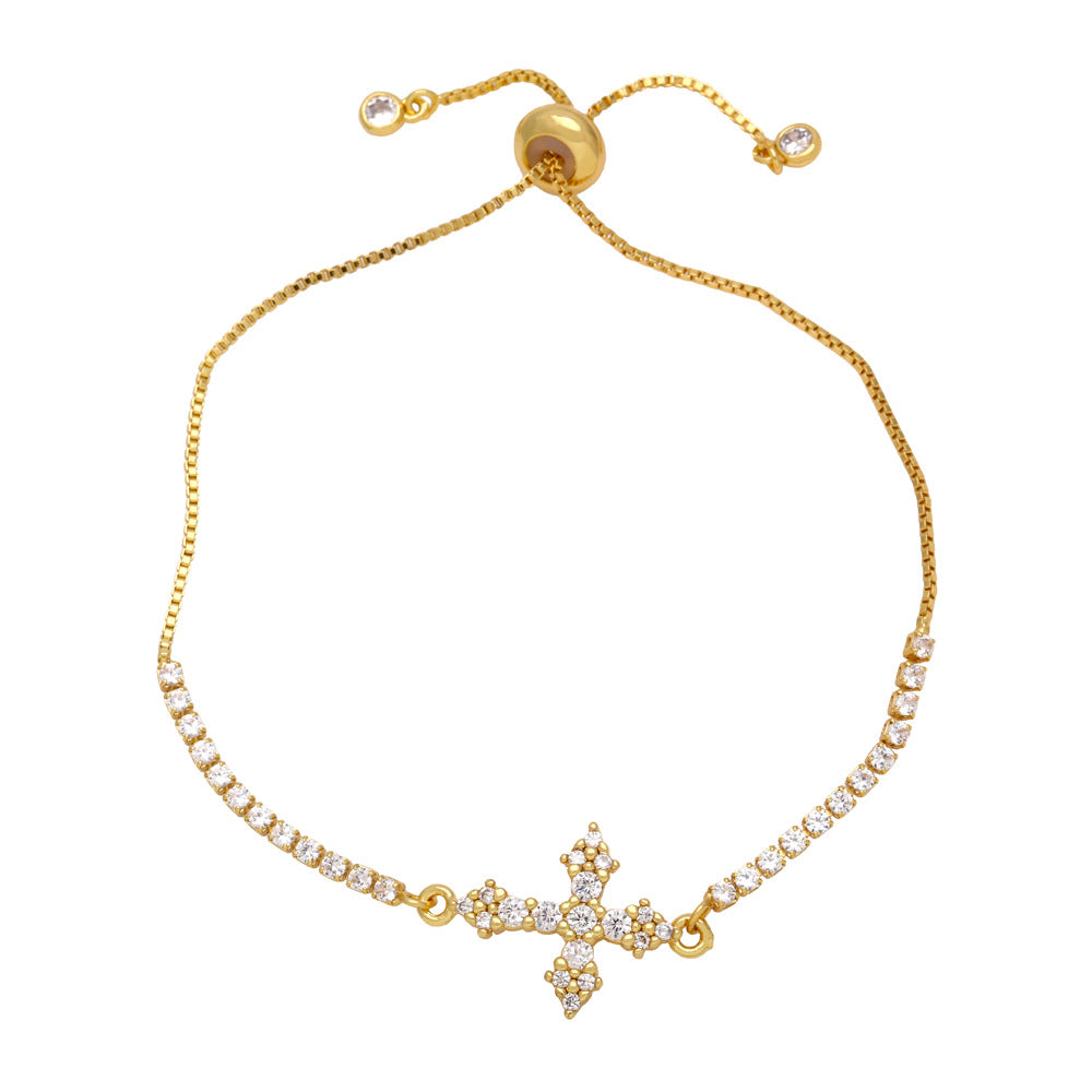 Eleonor Zircon Cross Bracelet - White [GGDKN8LL]