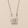Butterfly Shell Locket Necklace - Vow Photo Album Necklace Silver [QWM8VBSA]