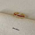 Ilaria Delicate Enamel Ring - Style 8 Gold Plated Ring [GZK6T0K1]