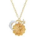 Zodiac Crescent Moon Pendant Necklace - Aquarius [MVIK12TK]
