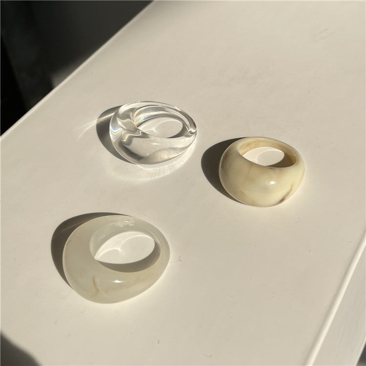 Ainslee Stackable Resin Ring Set - Off-White Three-Piece Set [9YTVKRV6]