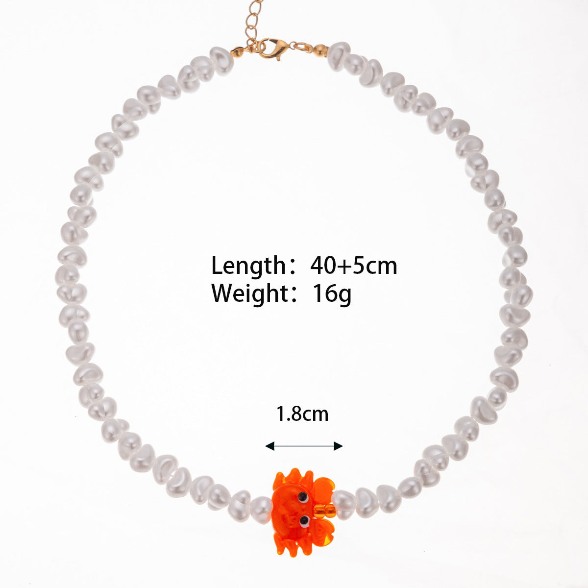 Camden Beaded Ocean Charm Necklace - Orange Crab Necklace [C2KHLWL9]